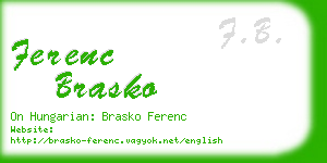 ferenc brasko business card